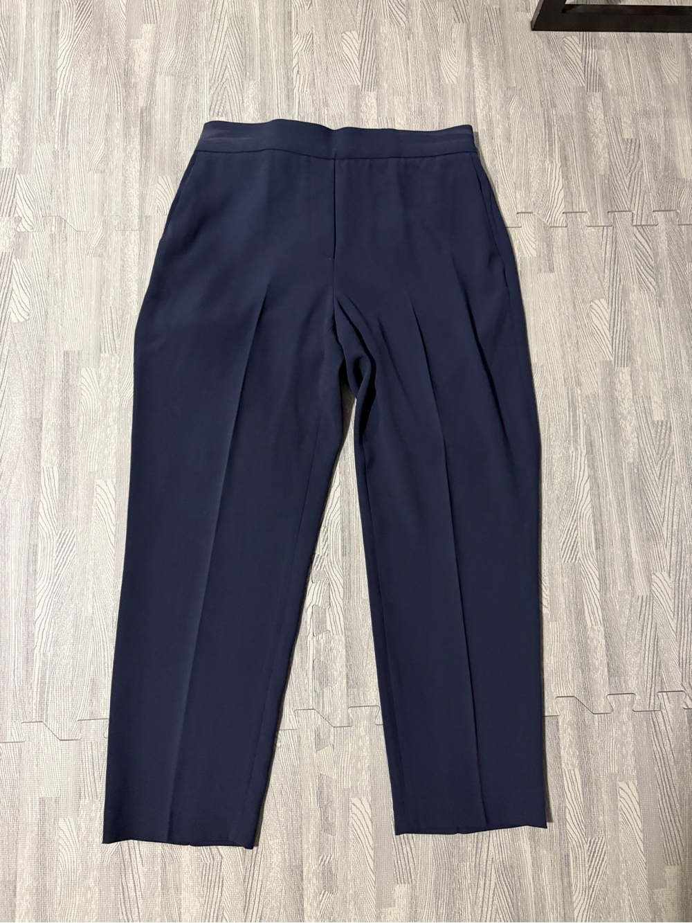 Babaton Tailored Pleat-Front Dress Pants in Navy